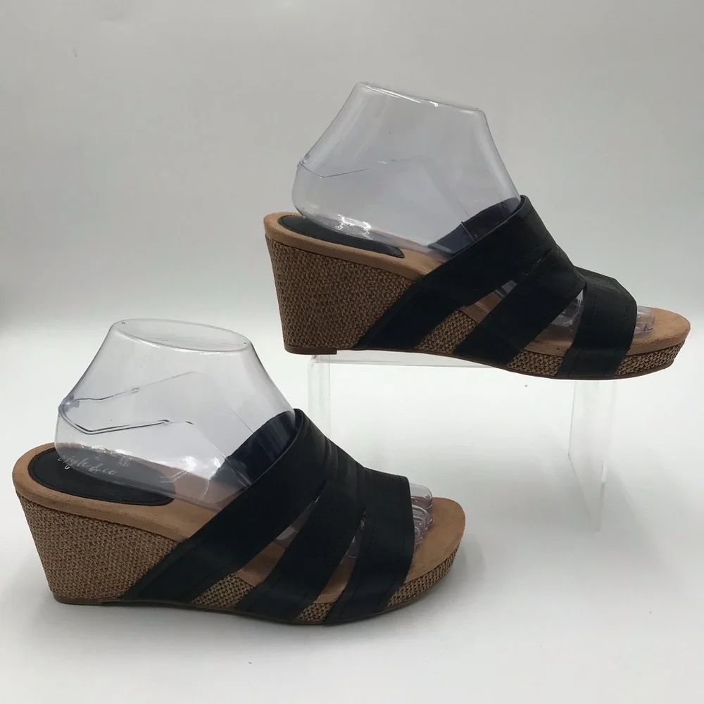 Women’s Style & Co Wedge Slide Sandals - Comfort Casual